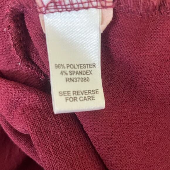 Cato Women Tunic Top 18/20 Maroon Rippled Textured Fabric Stretch Work Office - Picture 6 of 8